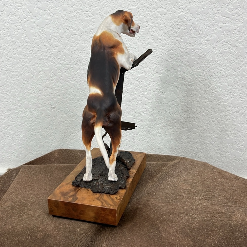 Albany Fine China Co Foxhound Neil Campbell Metal Sculpture Painted Figurine - Picture 5 of 9